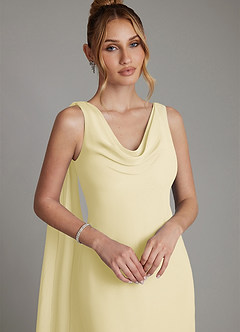 Azazie Essence Bridesmaid Dresses Lemon Sorbet Sheath Chiffon Dress image3