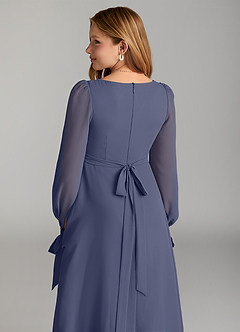 Azazie Leonia Junior Stormy A-Line with Pockets Chiffon Dress image6
