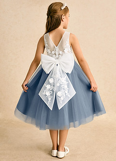 Azazie Lina Flower Girl Dresses Ivory Twilight Ball-Gown Lace Dress image1