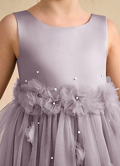 Azazie Lux Flower Girl Dresses Dusk A-Line Beaded Tulle Dress image7