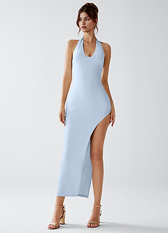 Lorna Sky Blue Stretch Knit Dress image3