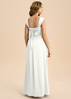 Azazie Hattie Junior White A-Line Pleated Stretch Satin Dress image7