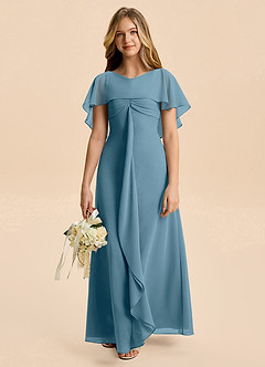 Azazie Selena Junior Bermuda A-Line Ruched Chiffon Dress image4