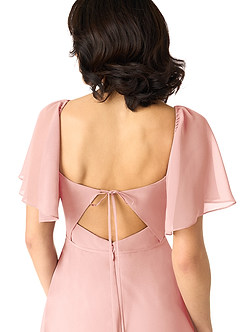 Azazie Chloe Bridesmaid Dresses Rosette A-Line Sweetheart Neckline Chiffon Dress image3