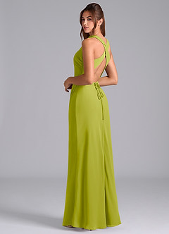 Azazie Evadne Suknie dla druhen Osłona Pofałdowany Szyfon Do ziemi Sukienka image2