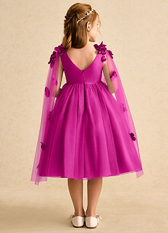 Azazie Staria Flower Girl Dresses Fuchsia Ball-Gown Ruched Tulle Dress image2