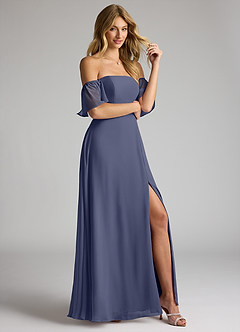 Azazie Sue Bridesmaid Dresses Stormy A-Line Off the Shoulder Chiffon Convertible Dress image5