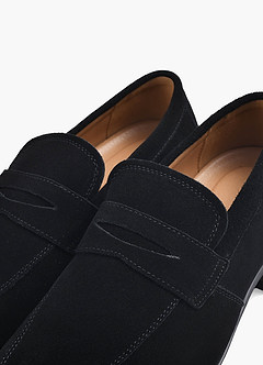 front Mocassins masculinos de camurça