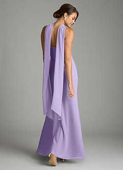 Azazie Saylor Vestidos de damas de honor Vestido de Lila de Gasa de Corte Sirena con Sin tirantes image9