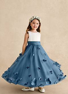 Azazie Vi Flower Girl Dresses Bermuda A-Line Sleeveless Tulle Dress image8