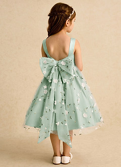 Azazie Bean Flower Girl Dresses Agave Ball-Gown Bow Tulle Dress image2