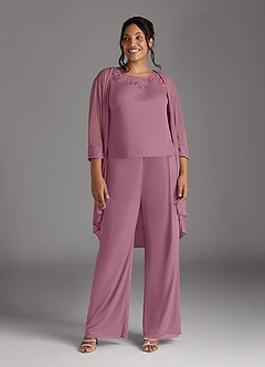Azazie Frances Mère de la mariée Robes Robe Combinaison/Tailleur Pantalon en Maille Découpé Mauve Vintage image9