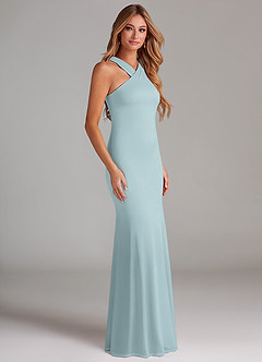 Azazie Doretta Bridesmaid Dresses Mist Mermaid Pleated Chiffon Dress image4