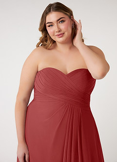 Azazie Arabella Allure Bridesmaid Dresses Rust A-Line Sweetheart Neckline Chiffon Convertible Dress image18