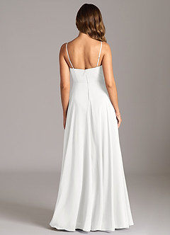 Azazie Amani Bridesmaid Dresses White A-Line Pleated Chiffon Dress image2
