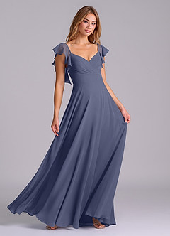 Azazie Leilani Bridesmaid Dresses Stormy A-Line Pleated Chiffon Dress image3