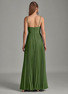 Azazie Chiana Abiti da Damigella Abito A-Line in Chiffon Senza Cinturino Oliva image6