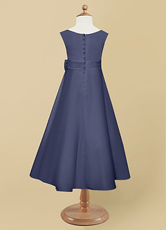 Azazie Lindy Flower Girl Dresses Stormy A-Line Pleated Matte Satin Dress image11