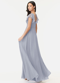 Azazie Bondi Bridesmaid Dresses Dusty Lavender A-Line Ruffled Chiffon Dress image5