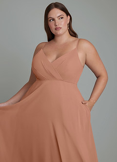 Azazie Amani Bridesmaid Dresses Bronzer A-Line Pleated Chiffon Dress image12