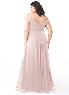 Azazie Audrianna Robes de demoiselle d'honneur Robe Trapèze Convertible en Mousseline de soie Schulterfrei gerafft Rose Pâle image8