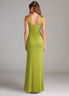 Azazie Denice Suknie dla druhen Osłona Pofałdowany Satyna elastyczna Do ziemi Sukienka image2