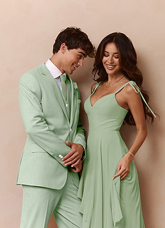 front James Dusty Sage Structured Stretch Suit Jacket