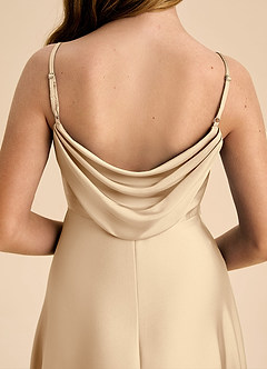 Azazie Bug Junior Linia A Pofałdowany Satyna elastyczna Długość podłogi Młodsza druhna Sukienka image8