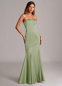 Azazie Uma Bridesmaid Dresses Dusty Sage Mermaid Strapless Chiffon Convertible Dress image3