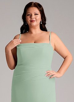 Azazie Leonis Bridesmaid Dresses Agave Sheath Strapless Chiffon Convertible Dress image15