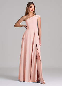 Azazie Melanie Final Sale Dusty Blue A-Line Off the Shoulder Chiffon Dress image4