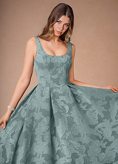 Alba Powder Blue Pleated Midi Dress image5