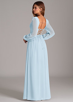 Azazie Maree Bridesmaid Dresses Sky Blue A-Line Corset Chiffon Dress image2