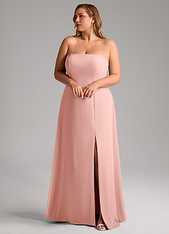 Azazie Wren Bridesmaid Dresses Rosette A-Line Side Slit Chiffon Convertible Dress image10