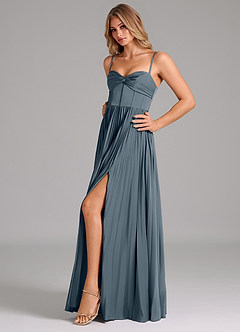 Azazie Tyla Robes de demoiselle d'honneur Robe Trapèze en Satin extensible Encolure en Forme de Cœur Violet Crépusculaire image6