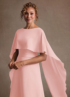 Azazie Marilla Mother of the Bride Dresses Powder Pink A-Line Pleated Chiffon Dress image8