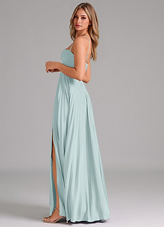 Azazie Tyla Bridesmaid Dresses Mist A-Line Sweetheart Neckline Stretch Satin Dress image7