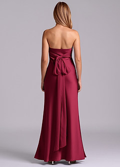 Azazie Ailanie Brudtärnklänningar Klä av Tubklänning i Stretch Satin Axelbandslös Bourgogne image7