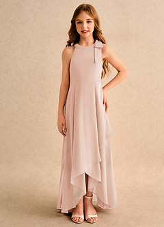 Azazie Boop Girls Formal Flower Girl Dresses English Rose A-Line Bow Chiffon Dress image3