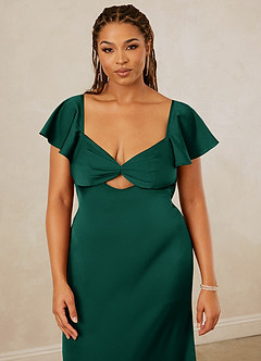 Christian Siriano Bridal for Azazie 1005 Bridesmaid Dresses Emerald Sheath Sweetheart Neckline Stretch Satin Dress image14