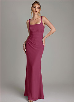 Azazie Agustina Bridesmaid Dresses Mulberry Mermaid Corset Chiffon Dress image4
