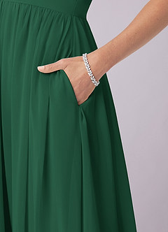 Barbie ♥ Azazie Bridesmaid Dresses Dark Green A-Line Corset Chiffon Dress image8