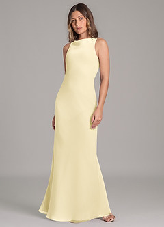 Azazie Allettie Bridesmaid Dresses Lemon Sorbet Mermaid Chiffon Dress image3
