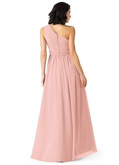 Azazie Mathilda Jurken voor bruidsmeisjes Jurk van Chiffon met A-Lijn One-Shoulder Rozet image2