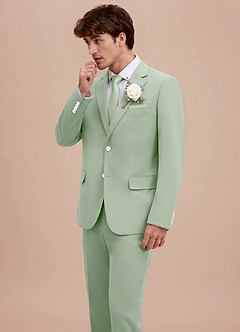 front Ethan Dusty Sage Refined Weave Suit Jacket