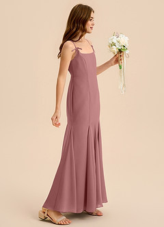 Azazie Evey Junior Desert Rose Mermaid Pleated Chiffon Dress image5