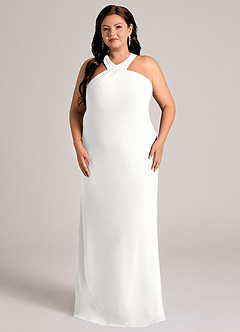 Azazie Doretta Bridesmaid Dresses White Mermaid Pleated Chiffon Dress image6