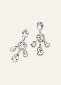 front Crystal Waterfall Drop Necklace and Earrings Set