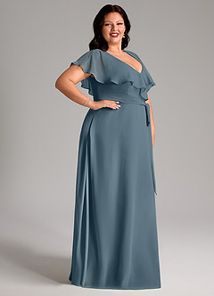 Azazie Lainey Bridesmaid Dresses Twilight A-Line with Pockets Chiffon Dress image12