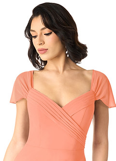 Azazie Tancie Bridesmaid Dresses Sunset A-Line Off the Shoulder Chiffon Convertible Dress image4